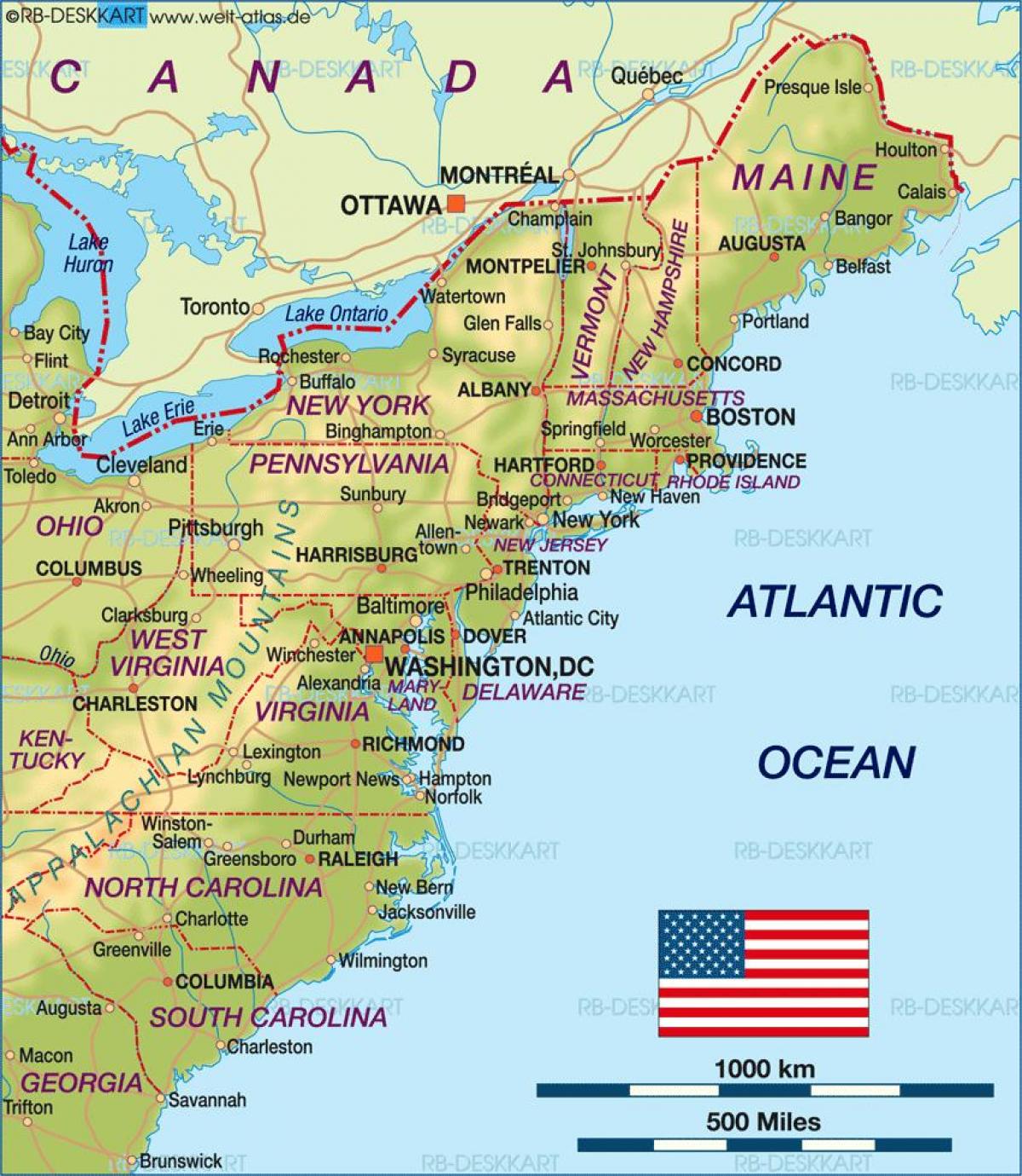Boston on yhdysvaltojen kartta