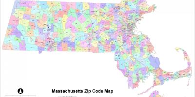 Zip-koodi kartta Boston