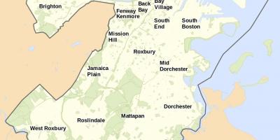 Kartta Boston ja ympäröivää aluetta