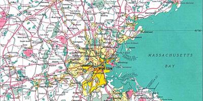 Kartta suur Bostonin alueella