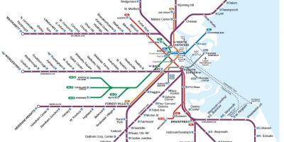 Commuter rail kartta Boston