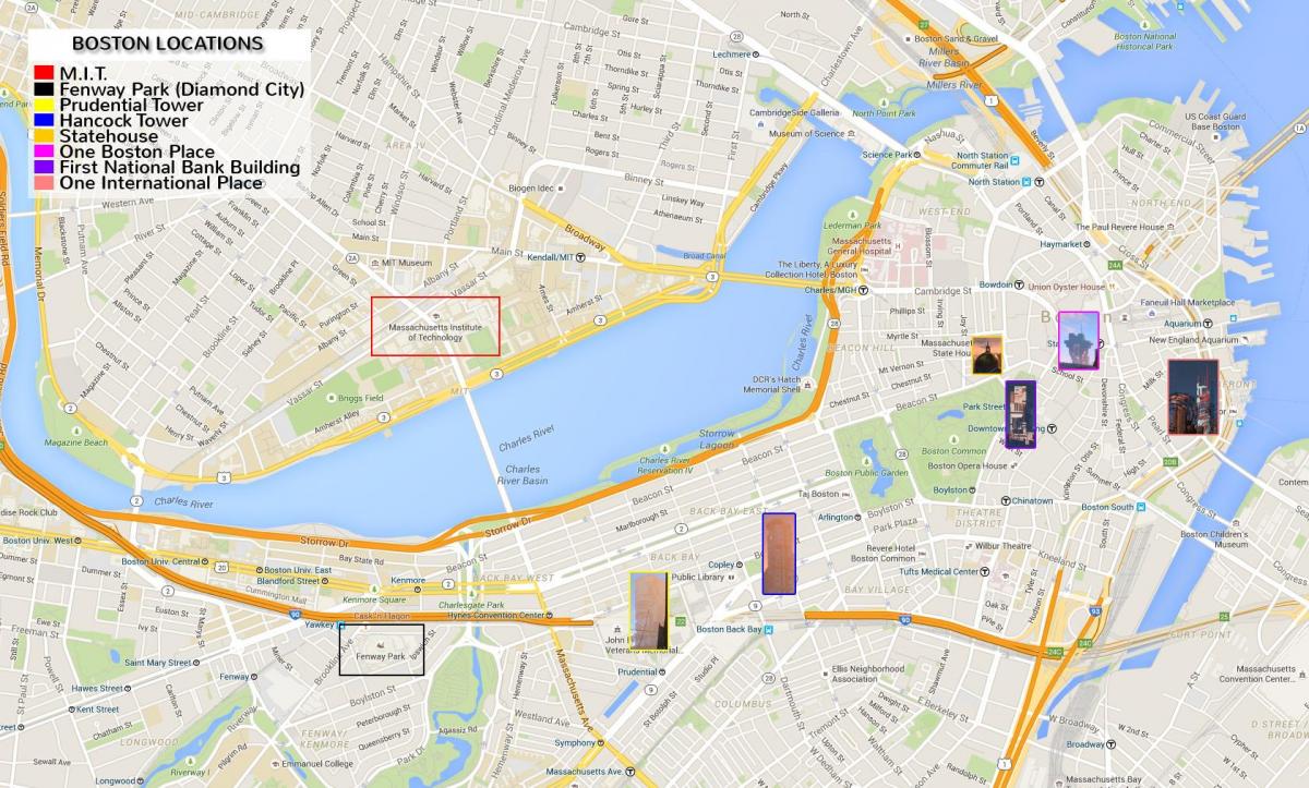kartta downtown Boston