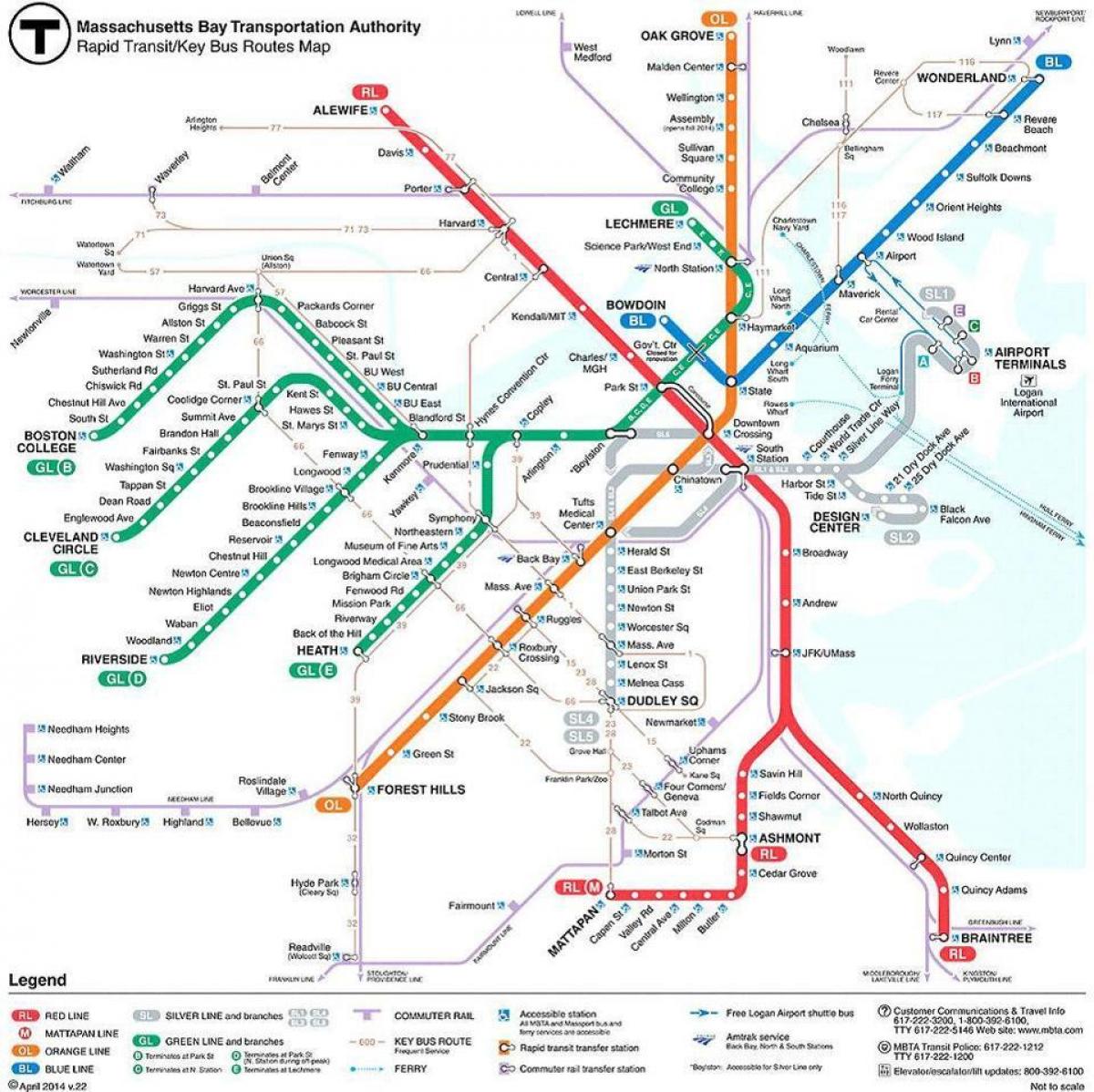 kartta MBTA
