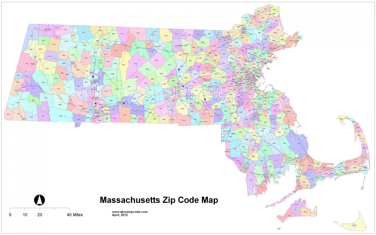 zip-koodi kartta Boston