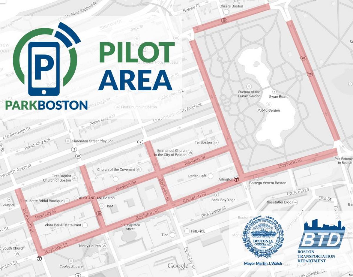 Boston pysäköintimittari kartta