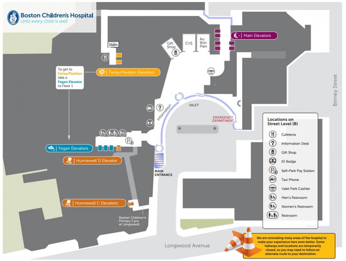 Lasten Sairaalan Boston kartta