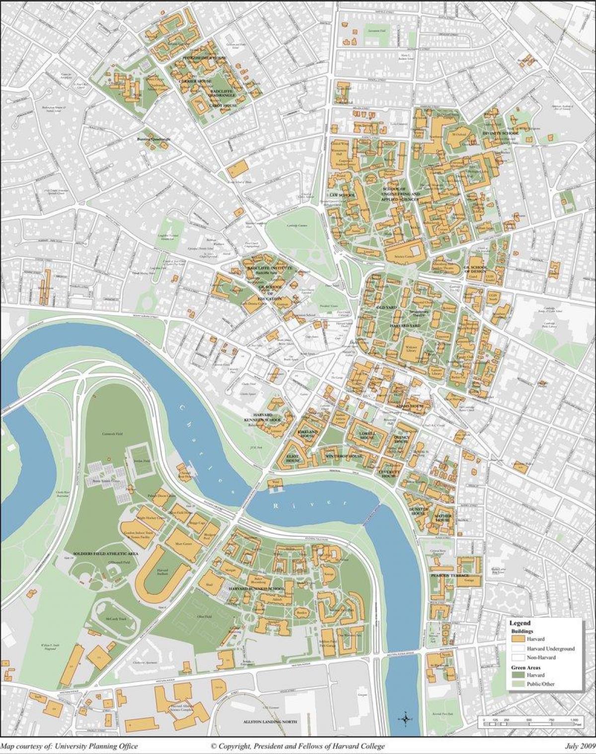 Harvardin yliopiston kampuksella kartta