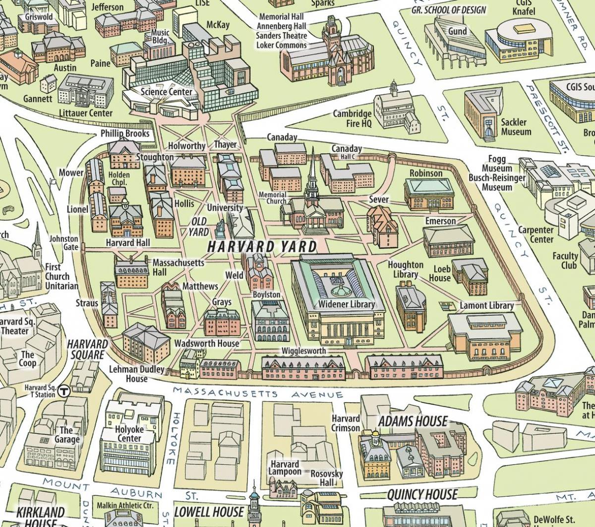 kartta Harvardin yliopiston