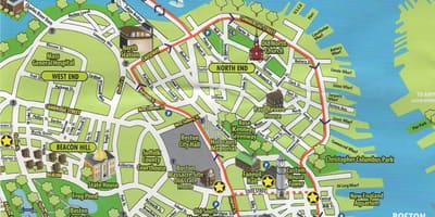 Kartta Boston nähtävyydet